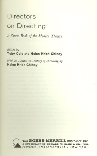 Directors on Directing: A Source Book of the Mo... B000H7WM9I Book Cover