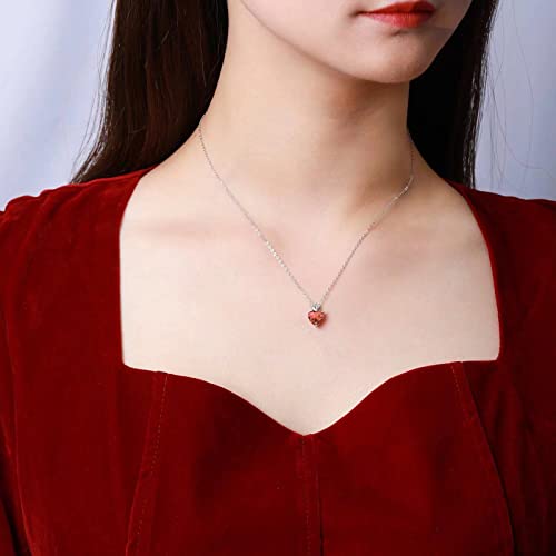 Qings Collana con Pietra Portafortuna in Argento