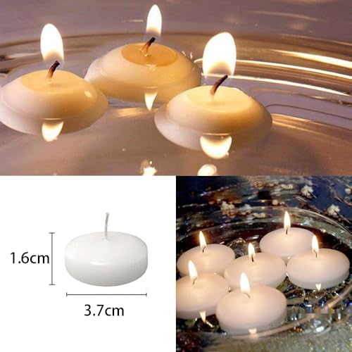 Miniatura 4 de Velas Flotantes,20 Piezas 3,7 Cm Velas De Natación Grande De Parafina Larga Duración De La Quema Hasta 1.5 Horas Sin Humo Y Inodoro Para La Boda Decoración Romántica Decoración