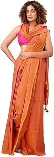 Women’s Khadi Cotton Handloom Saree | Lightweight Plain Design Saree | Elegant Traditional Saree for Women | Perfect for W... Price In India