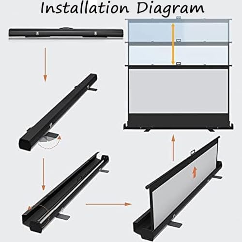 Pantalla de proyección portátil plegable 30in 16:9 con soporte miniatura 6