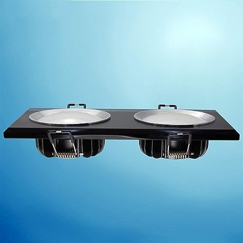 Spots plats LED encastrés double tête noir mat design architectural - 4