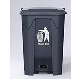 DUAS 30/50/80L Pedal Bin – Large Recycling & Rubbish Dustbin for Kitchen, Home & Office – Durable Plastic Waste Trash Bin with Foot Pedal & Lid (Black, 80L) - Image 2