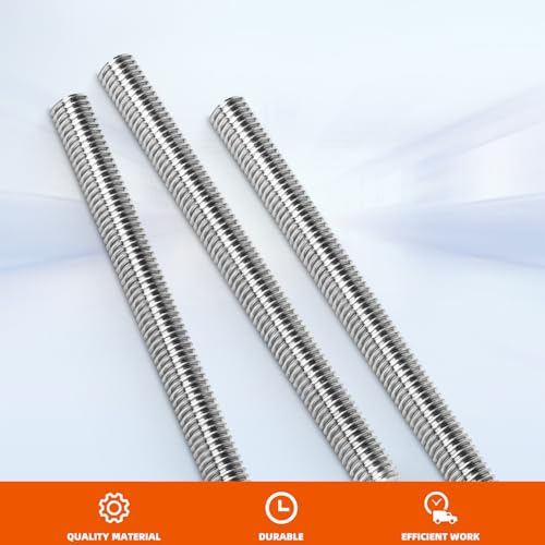 MewuDecor M10-1.5 x 150mm Fully Threaded Rod, Long Threaded Screw, 304 Stainless Steel 18-8, Right Hand Threads, 2 PCS