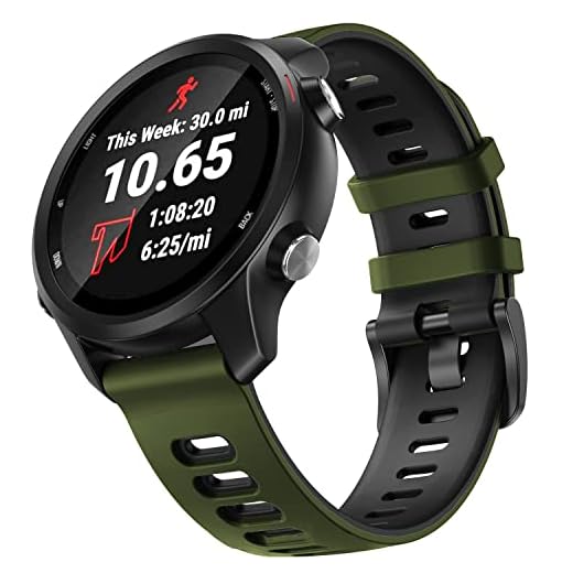 Pulseira NSmart compatível com Forerunner 245/645 Music/Vivomove/Vivomove HR and Active 3 (Verde militar com preto)