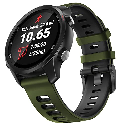 ANCOOL Compatible with Vivoactive 3 Band,20mm Quick Release Soft Silicone Replacement Strap for Forerunner 645/Galaxy Watch 42mm/Gear Sport/Galaxy Active 2 -Army Green by ANCOOL - Used condition - US$48.80