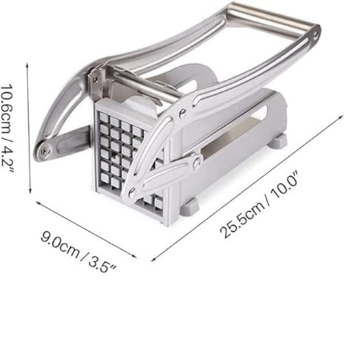 Image of French Fries Maker - Stainless Steel Potato Chipser with 2 Blade 64 Hole Cutter Machine for Kitchen (Pack of 1)