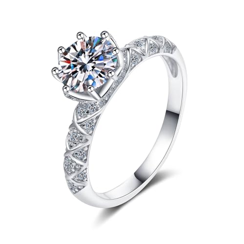 14K Gold Dazzling 1 Carat Real Diamond Wedding Bands Rings for Women | Ideal Cut | VVS2 Clarity D-color | Weddings Band Gift for Her