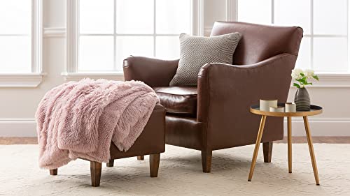 Chanasya Super Soft Fuzzy Shaggy Faux Fur Throw Blanket - Chic Design Snuggly Plush Lightweight With Fluffy Reversible Sherpa For Couch Living Room Bedroom And Home Décor (50X65 Inches) Rosedust #TOP3
