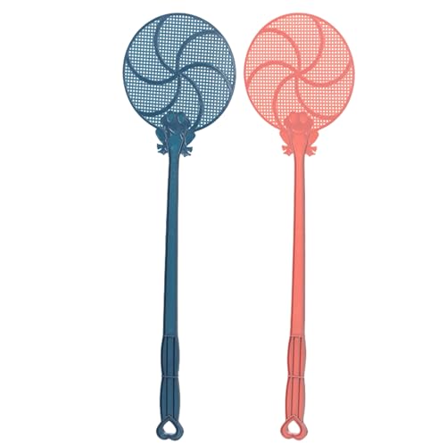 Tapette à mouche à long manche, 2 raquettes volantes portables à long manche, raquette à mouches large en maille épaisse efficace pour l'intérieur de la cuisine