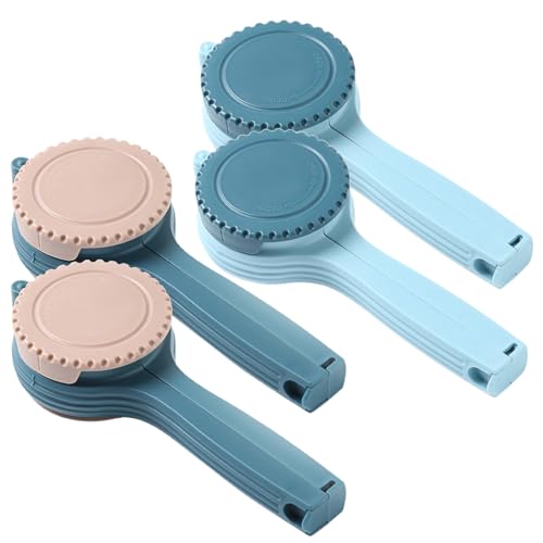 Clips de cierre para bolsas con dosificador, herméticos, de polipropileno, 20,4 cm, paquete OPP rosa/azul (4 unidades)