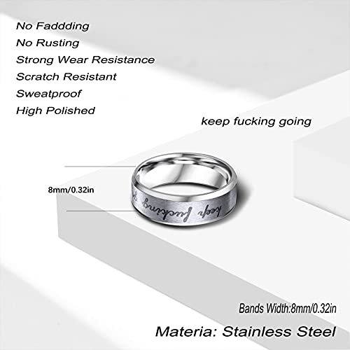 MYLYAHY Anéis motivacionais de aço inoxidável motivacionais de 4 mm/6 mm/8 mm para mulheres e homens