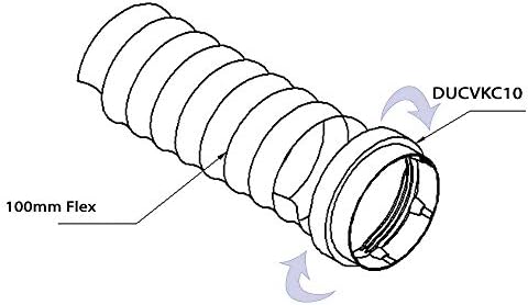 Kair Threaded Connector 100mm - 4 inch for Joining Flexible Hose to Round Duct Pipe