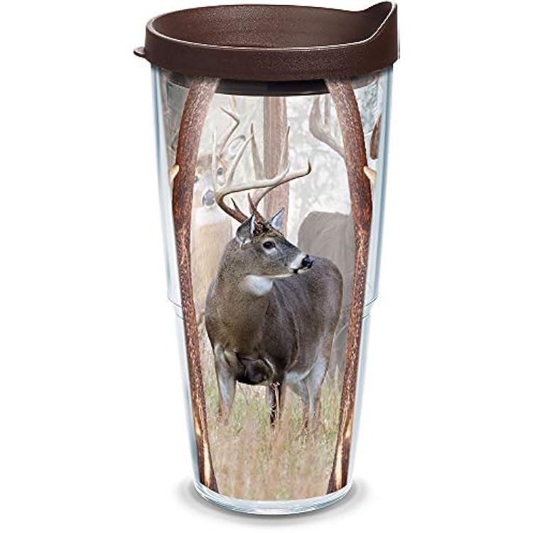 Tervis Deer Trio Made in USA Double Walled Insulated Tumbler Travel Cup Keeps Drinks Cold & Hot, 24oz, Classic