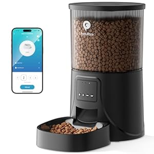 Automatic Cat Feeder WiFi – Automatic Cat Food Dispenser with APP Feeding Control, 4L Auto Pet Feeder for Dry Food, Dual Power Supply, Desiccant Bag