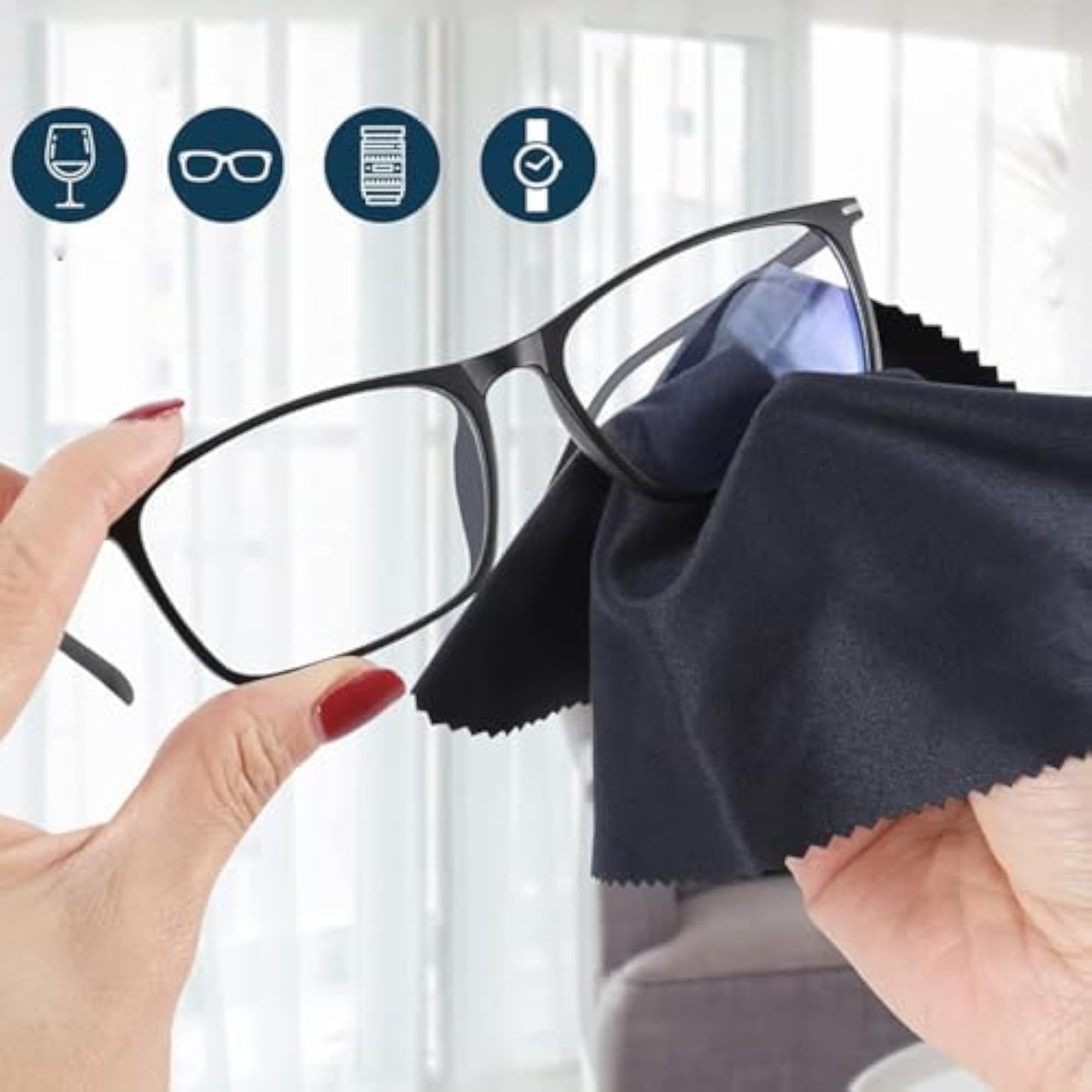 6-Pack Ultra Microfiber Glasses Cleaning Cloth Set
