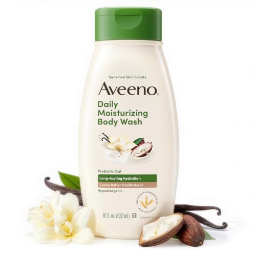 Aveeno Daily Moisturizing Body Wash, Cocoa Butter Vanilla, 18 fl. oz