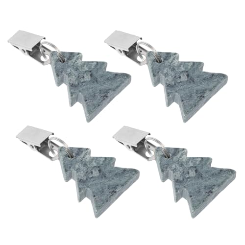 MUELODSIC 4 Pezzi Clip Tovaglia Natalizia in Pietra e Peso per Tovaglia da da Pranzo e Decorazione Festiva per Esterni e Ristoranti