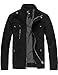 Wantdo Men's Cotton Stand Collar Lightweight Front Zip Jacket US Medium Black