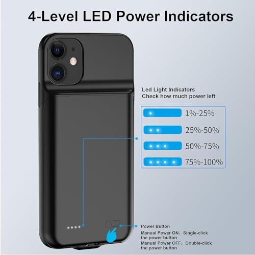 Funda de batería para iPhone 11 con elegante acabado protector y potente carga extendida 7000 mAh 2