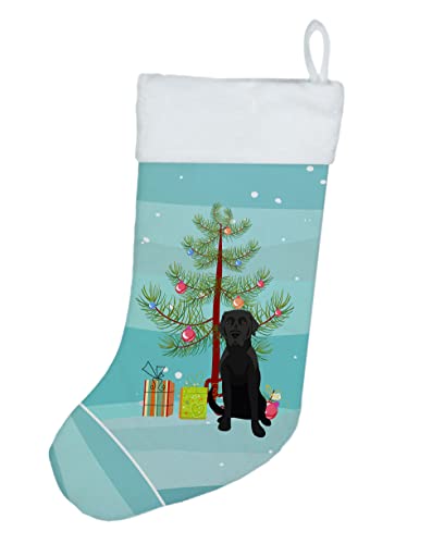 Caroline's Treasures WDK3082CS Labrador Retriever Black #2 Christmas Christmas Stocking Fireplace Hanging Stockings Christmas Season Party Decor Family Holiday Decorations