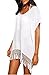 Taydey Women's Swimwear Knitted Crochet Tunic Cover up / Beach Dress White