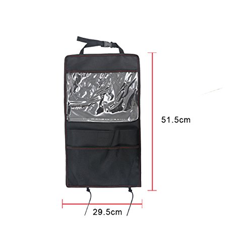 Dabuty Online, S.L. Organizador para el Asiento de su Coche con Pantalla para Tablet Multi-Bolsillo. Ajustable a su Respaldo. Medidas 29,5x51,5cm. Diseño Negro.