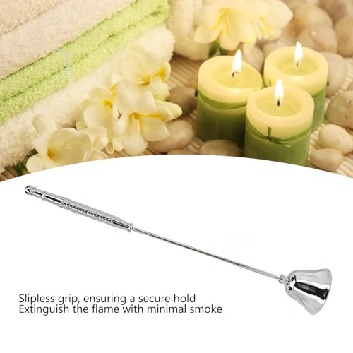 Candle Care, Candle Wick Trimmer and Snuffer Set Vintage Stainless Steel Candle Wick Snuffer with Long Handle for Putting Out Candle Flame Safely for Smokeless Extinguishing (Silver)