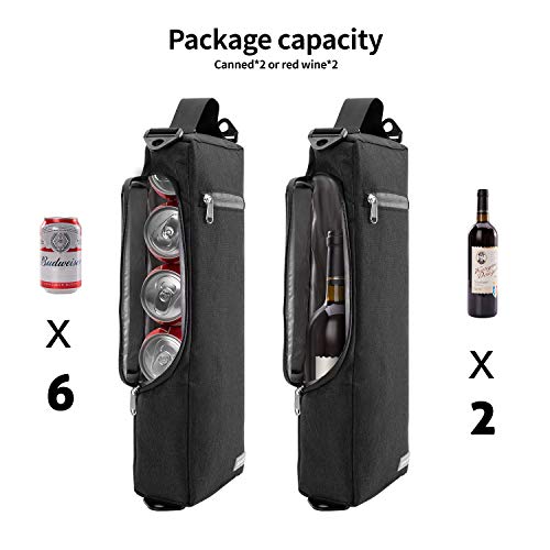 Ospuort Golf Cooler Bag Waterproof Insulated With Detachable Shoulder Strap - Hold 6 Pack Of Cans Or Two Bottles Of Wine (Black) #TOP1