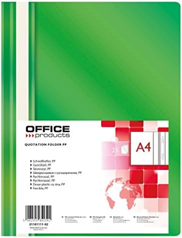 Skoroszyt OFFICE PRODUCTS PP A4 Miękki 100/170mikr Czerwony/Archiwizacja Dokumentów/Typ-Miękki/Materiał-Pp/Etykieta-Pasek Brzegowy/Ilość Kartek-200 / Kolor-Czerwony/Grubość (mm)-100/170µm