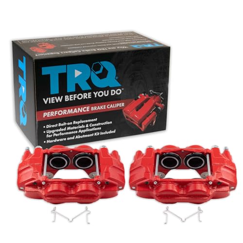 TRQ Performance Front Driver and Passenger Side Brake Caliper Set Caliper Brackets Hardware Compatible with 10-13 Lexus GX460 14-22 Lexus GX460 with 12mm Mounting Holes 10-14 Toyota 4Runner