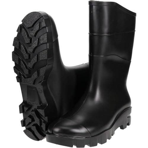 Value Slip-Resistant Black PVC Work Boots: Plain Toe, 1 Pair