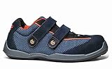 Zapato de seguridad LIGERO con puntera no metálica y no magnética. El grosor de la puntera se ha reducido a 6,5 mm y está equipado de una banda de protección perfectamente moldeada a la puntera, para prevenir los riesgos de presión y de lesiones sobre los dedos de los pies.