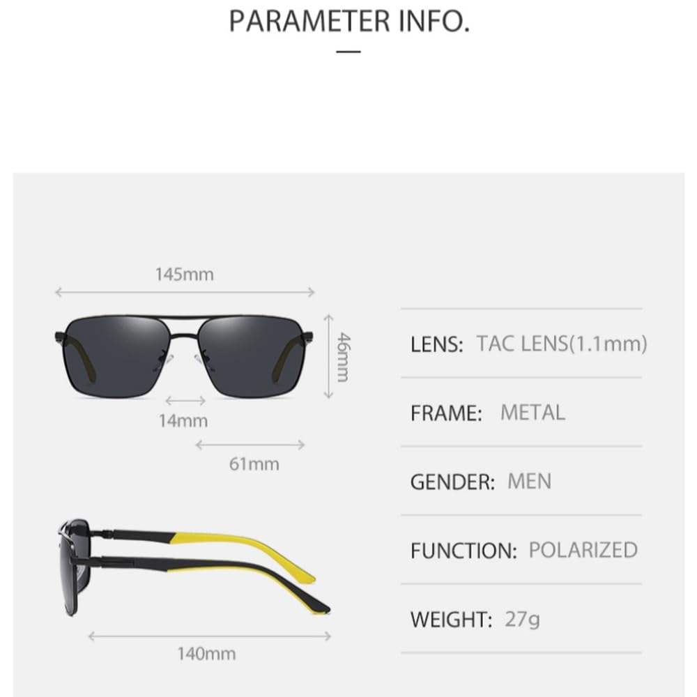 Gafas de sol polarizadas UV400 con montura metálica, ideales para deportes y viajes. Antiglas