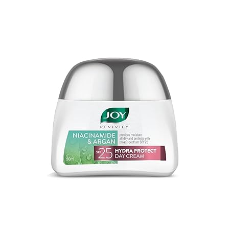 Joy Revivify Niacinamide & Argan Hydra Protect Day Cream SPF 25 |Face Moisturizer | Antioxidants & Multivitamins | UV Protection | Red Raspberry & Grapeseed |Aloe Vera Extracts 50 ml