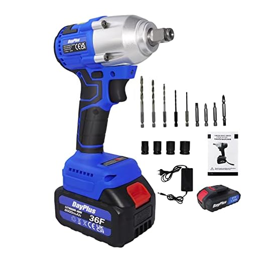 Electric Cordless Impact Wrench, Brushless Impact Driver Drill with 2 Adjustable Speed, Max Torque 420NM, with 6000mAh Battery&Charger for Car repairs, Major Construction Projects