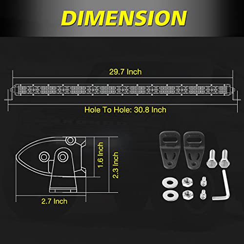 Image of Slim LED Light Bar 30 Inch, AKD Part 252W Super Slim Offroad Driving Light Spot Flood Combo Ultra Slim Grille Bumper Light for Trucks UTV SUV Toyota Chevy Ram Subaru RZR Roof