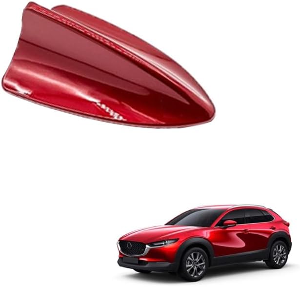 Shark Fin Antenna Topper Car Cover for Mazda CX-30 2023 Electric Version, ABS Baked Paint Process Does Not Fade with Adhesive Backing Easy to Install,Red
