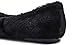 FEVERSOLE Women's Fashion Round Toe Puffy Warm Comfort Home Indoor Winter Soft Ballet Slippers Black Plush Size 7.5 M US
