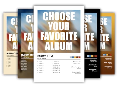 Custom Album Poster with Personalized Tracklist Music Cover Wall Art Print Unique Song List Artwork for Home Dcor Modern Aesthetic Room Decoration Personalized Gift for Music Lovers - #3