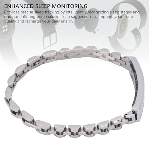 ASHATA Smart Armband Fitness Tracker, Smart Bracelet Activity Tracker mit 10 Sportmodi Sleep Tracking 5 -Tage -Batterie IP68 Water Proof f&uuml;r M&auml;nner Frauen (Silver)