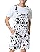 Zhangyan Men's Cow Print Cute Overalls Shorts Fashion Comfy Denim Stretch Bib Jumpsuits(cow xl)