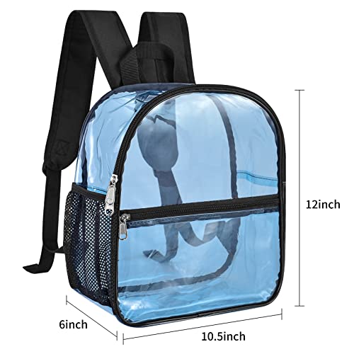 Uspeclare Clear Backpack Stadium Approved 12×6×12, Water Proof Clear Bag For Concert Work Sport Event（Pvc Blue #TOP7