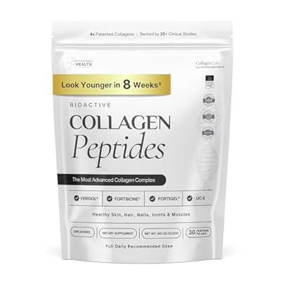 The Intelligent Health FORTIBONE®, FORTIGEL® & VERISOL®, Premium Bioactive Collagen Peptides Powder, Bone Support Functional Blend, Grass Fed Bovine Hydrolyzed Collagen, Unflavored, 30 Servings