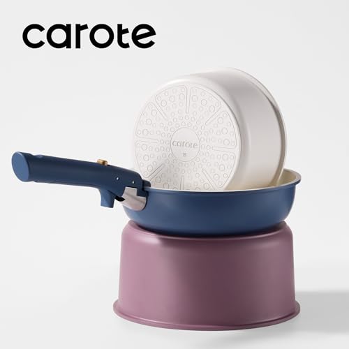CAROTE 5pcs Pots and Pans Set, Nonstick Cookware Set Detachable Handle,kitchen essentials,RV kitchen pot and pan,Induction Cookware,Oven Safe,PFOA PFOS FREE,Purple by CAROTE - Image 6