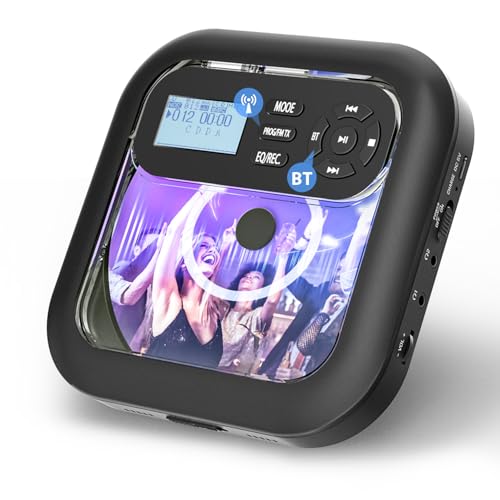 Arafuna CDプレーヤーBluetooth5.2対応ポータブルCDプレーヤースピーカー内蔵（REC）録音機能・FMトランスミッター・2000mAh充電式バッテリー 7EQエフェクト リピート・プログラム再生 AUX・ ダブルイヤホン出力端子 CD･MP3･32GBMicroSDカード等対応 ホールド機能 ASP防振 PSE認証取得