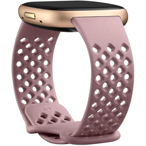 Getino Replacement Band Compatible with Fitbit Versa 4/Versa 3 & Fitbit Sense/Sense 2 Bands Women Men, Sport Breathable Straps for Sense/Sense 2/Versa 3/Versa 4 Watch Accessories, Large Dusty Pink Cover