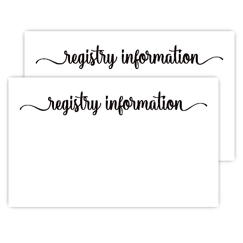 50 Registry Information Cards, Baby Shower or Wedding Registry Information Cards, Invitation Inserts (3.5" x 2")