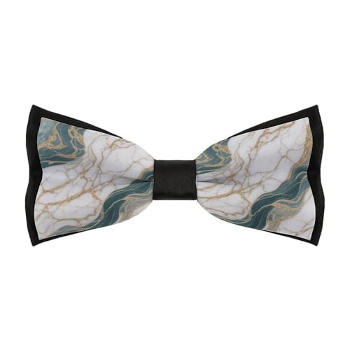 SVEFDOC Boys Green Marble Texture Art Pre-Tied Bow Tie for Party, Business, Prom, Fashion Butterfly Bow Ties