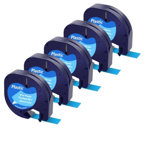 5pcs 12mm x 4m���̔����v���X�`�b�N�e�[�vLT 91331 12267 18769 18771 LT-100�ڒ��e�[�v�ƌ݊���(5PK Plastic Blue)